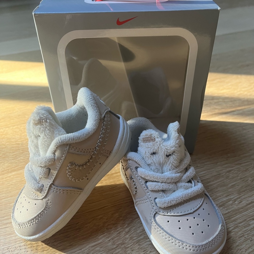 Nike Baby Sneakers with Fuzzy Tongue Detail